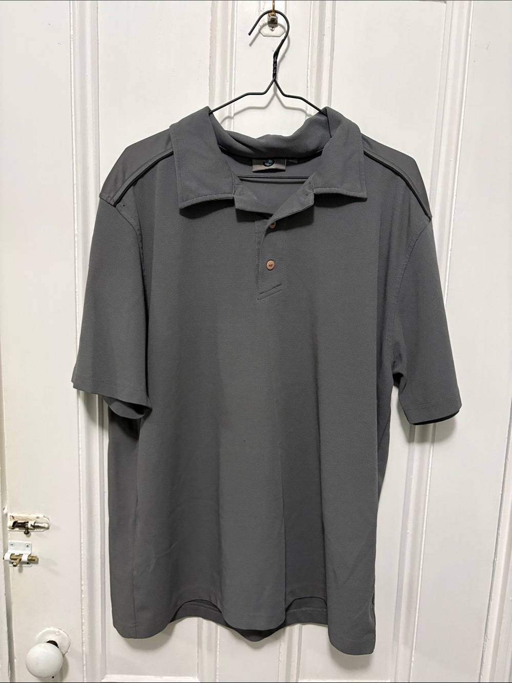 BMW Men's Gray Short-Sleeve Polo